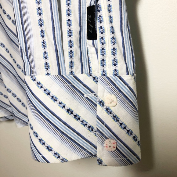 Lift-Diagonal Stripe Long Sleeve Button Up Shirt - Picture 6 of 7